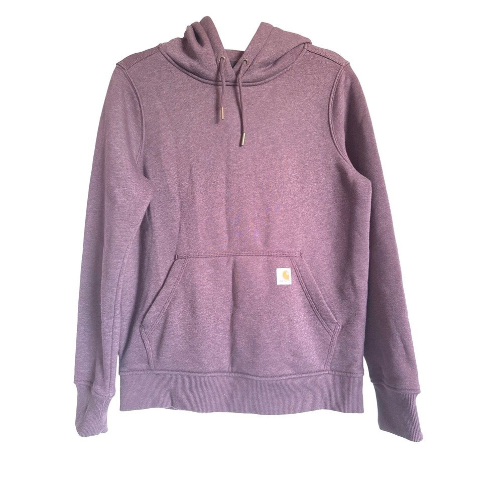 Carhartt Womens Hoodie Heathered Purple Pullover Sweatshirt Logo Pocket Casual S